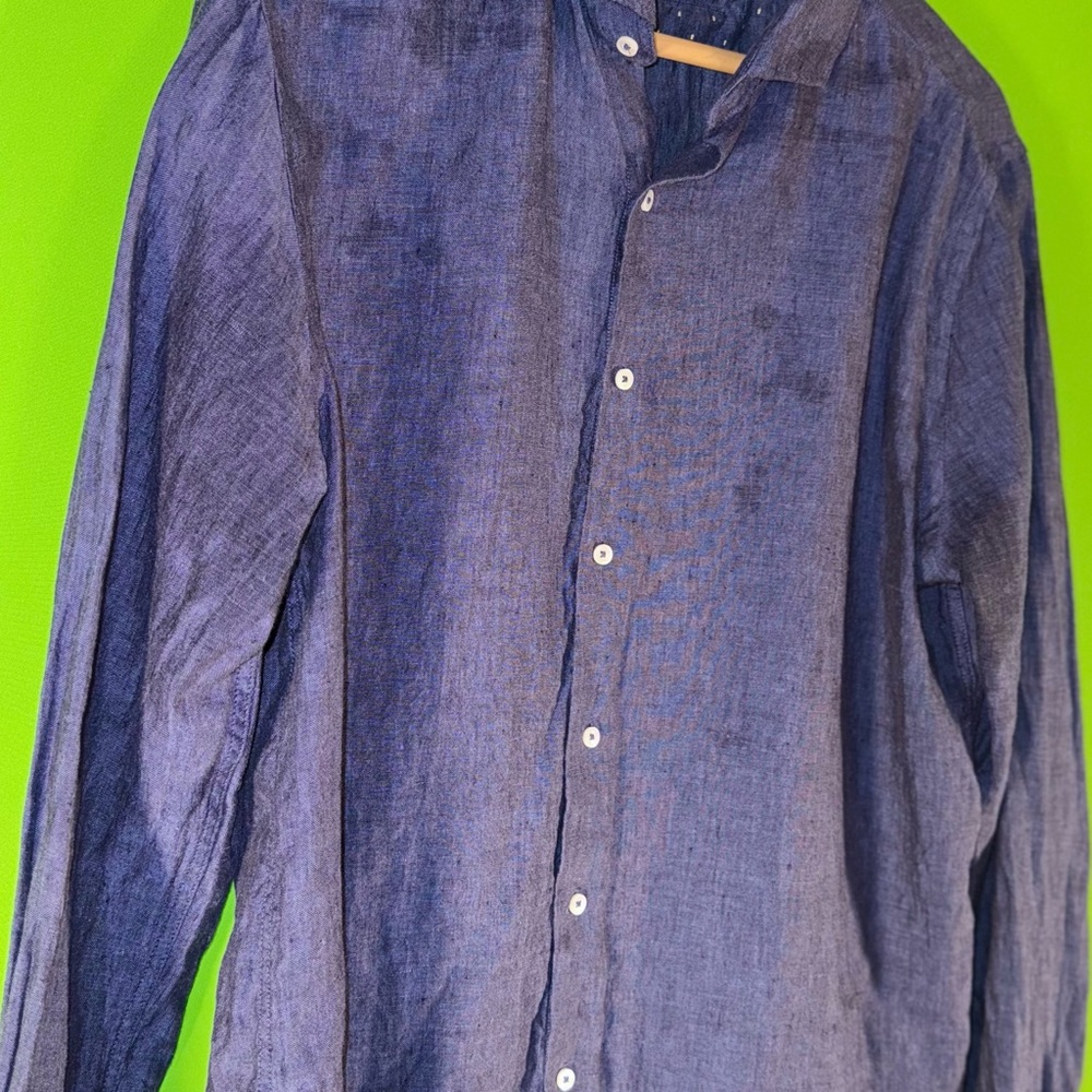 Blue Casual Button Down Shirt with Relaxed Fit